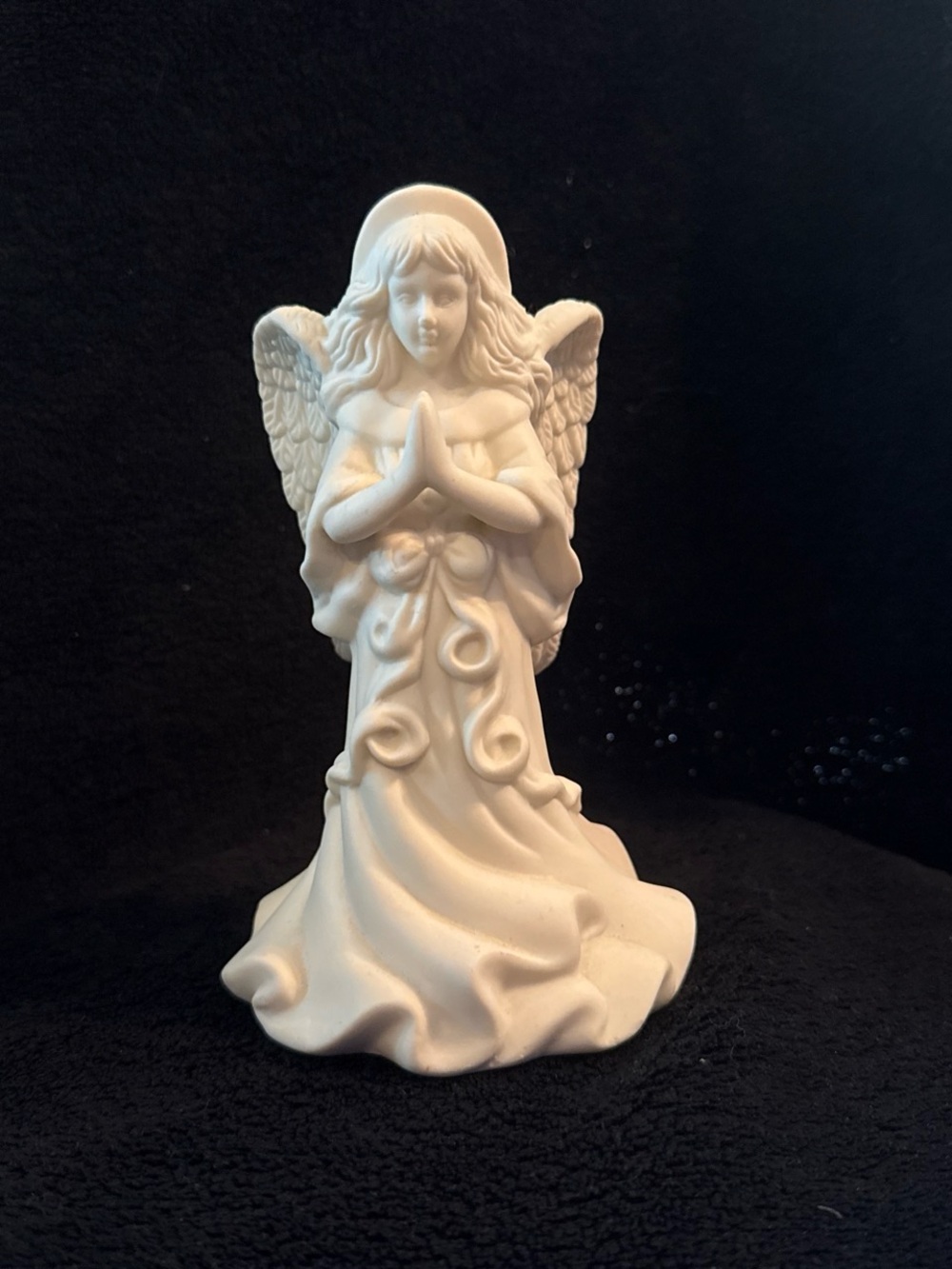 Partylite Angel Of Light Taper Candle Holder-Matte Ivory finish 7"